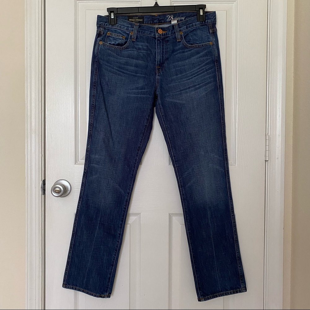 J CREW Men’s Vintage Straight Legs Indigo Dyes Jeans